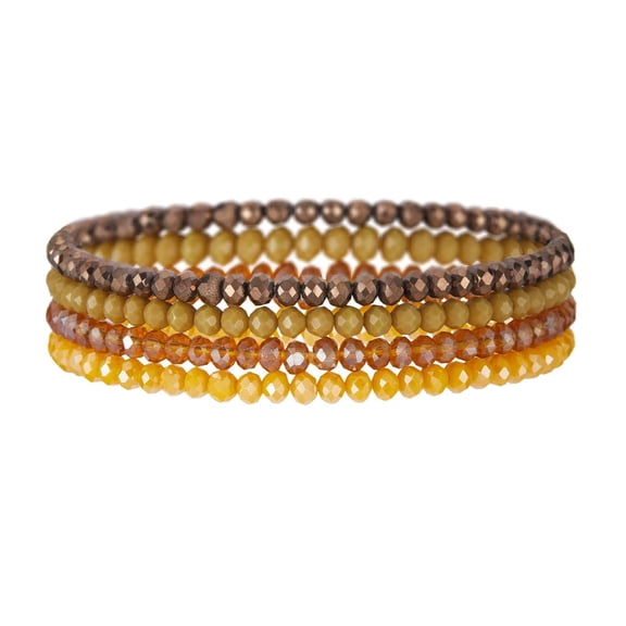 Namzi Beaded Boho Bracelet Stackable Crystal Beads Bracelets Trendy Costume Jewelry-Yellow