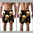 thumbnail image 3 of luoweisi Men's Beach Shorts Quick Dry Swim Trunks with Mesh Lining Skull L, 3 of 5