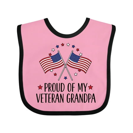 

Inktastic Military Proud of Veteran Grandpa Gift Baby Boy or Baby Girl Bib