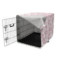 thumbnail image 3 of Floral Dog Crate Cover, Top View Illustration of Romantic Blooming Roses Composition, Easy to Use Pet Kennel Cover Small Dogs Puppies Kittens, 7 Sizes, Pink Mauve Taupe, by Ambesonne, 3 of 6