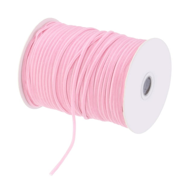 Rollo de cinta de terciopelo Uxcell para envolver regalos de 200 yardas x 1/8 pulgadas en color rosa de cara simple para ramos de bricolaje y bodas