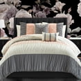 thumbnail image 4 of Faye 9 or 7 Piece Comforter Ruched Color Block Bed In A Bag, 4 of 9