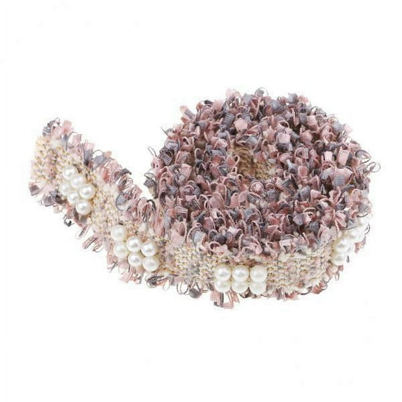 2x Pearl & Lace Beaded Sew Trimming Vintage Style Wedding Bridal Ribbon 1 Yard