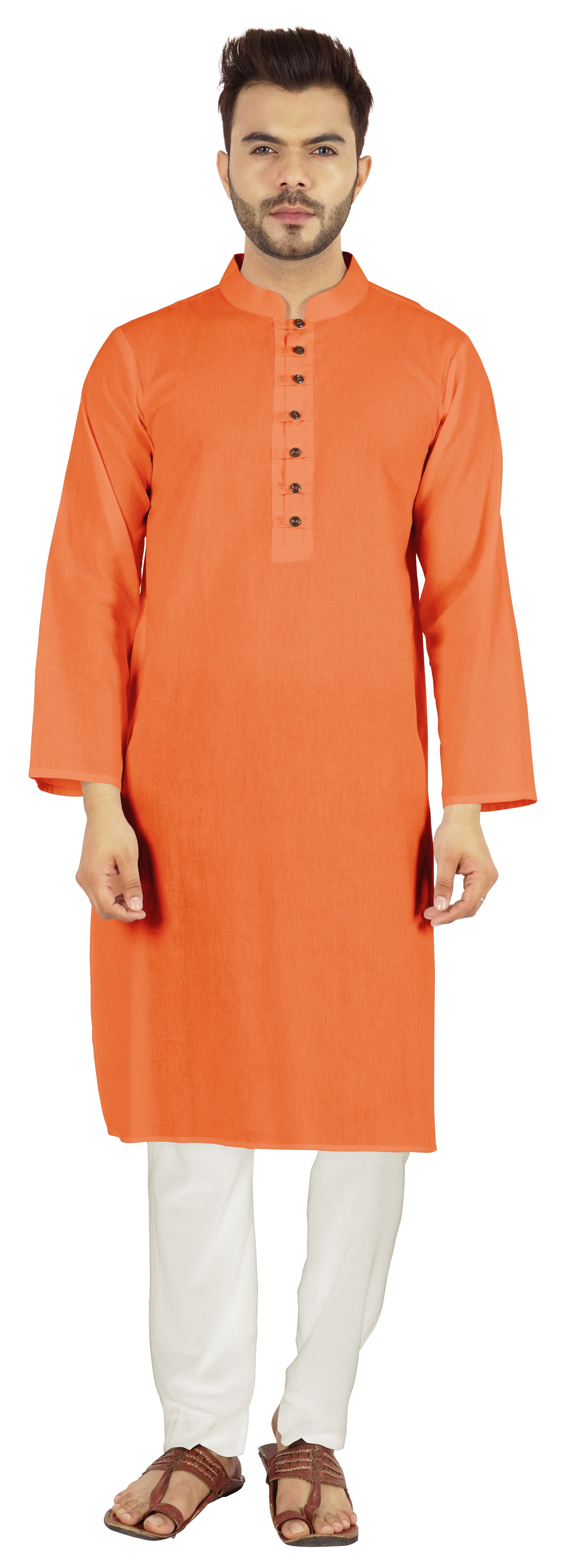 Indian Women's Cotton Straight Long Kurta Chemise Col Casual Wear For Girls 