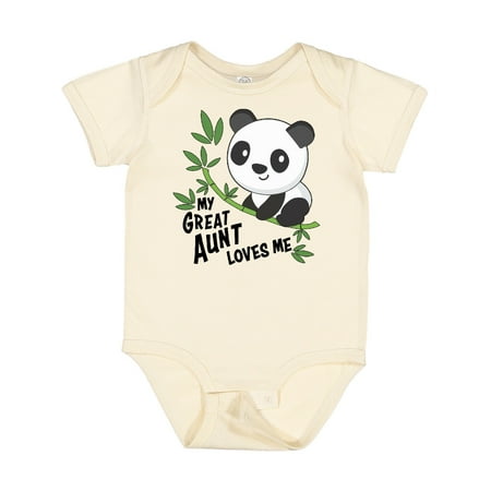 

Inktastic My Great Aunt Loves Me- Cute Panda Boys or Girls Baby Bodysuit