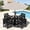 Black, variant on Serwall Outdoor 5-Piece Round Dining Set, HDPE All Weather Patio Dining Set for 4, 45" Round Dining Table and 4 Armless Dining Chairs, Black