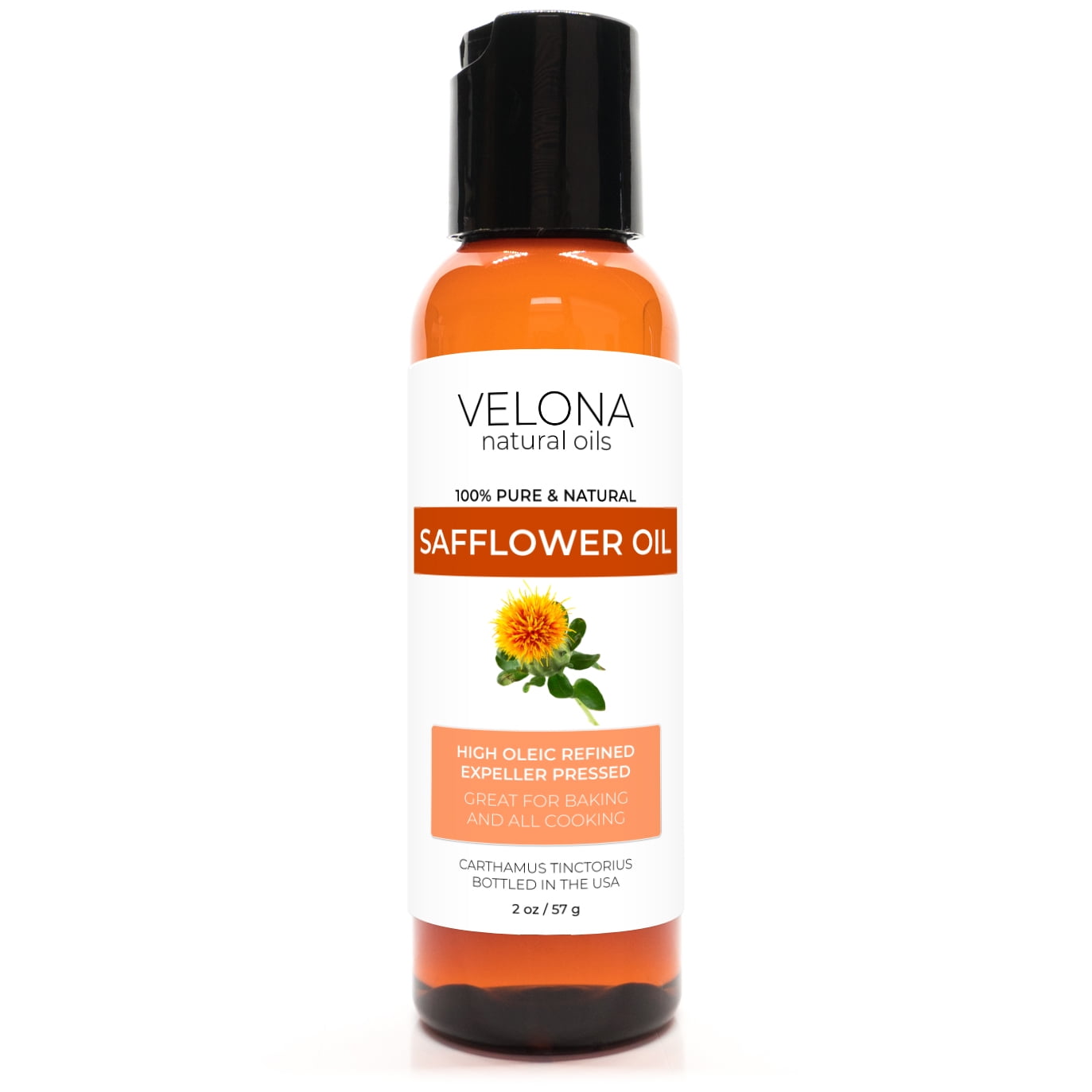 Safflower Oil by Velona - 2 oz  100% Pure and Natural Carrier Oil