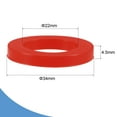 thumbnail image 2 of Uxcell 1/2" 3/4" DN20 Silicone Rubber Flat Washer Quick Connector Gasket Red, 2 of 5