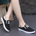 thumbnail image 5 of Willtoo Womens Slip On Canvas Mule Sneakers Backless Slide Casual Shoes, Low Top Lace Up Platform Non Slip Walking Flats, 5 of 5