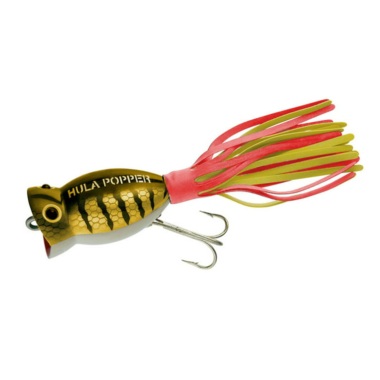 Popper Fishing Lure Skirt Design with Treble Hook - 2in 11g Pike Wobbler Jig Topwater Floating Artificial Hard Bait Carp Trout Sea Fishing Tackle (1pc