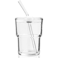 thumbnail image 1 of Vaso de 450ml, vaso de agua, botella de agua con pajita y tapa sellada, taza de café de vidrio, taza de té helado, 1 of 5