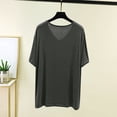 thumbnail image 5 of biudgviw Women's Plus Size Tops Casual Short Sleeve V Neck T Shirts Oversized Soft Modal Basic Tees Summer Undershirts, 5 of 5