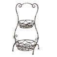 thumbnail image 1 of Distressed Black Finish Metal 2 Tier Garden Stand 28 Inches Tall, 1 of 1