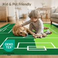 thumbnail image 4 of ODIKA 3'x5' Washable Throw Rug Doormat Field Soccer Layout Penalty Arc Motifs Themed Door Entry for Entryway, Kitchen, Mudroom, Stain Resistant, Low Profile, Non-Slip, 4 of 7