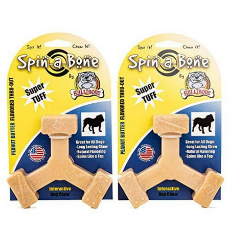 UPC: 0860001066302 | Bullibone Spinning Peanut Butter Dog Chew: Durable Interactive Dog Toys for Aggressive Chewers Spinning Dog Toys for Boredom and Fun a Long Lasting Dog Chew