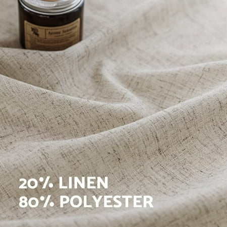 Mrs Awesome Linen Blend Back Tab Semi-Sheer Curtain Pair(Set of 2) 52 W x 45 L - Linen