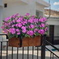 thumbnail image 6 of 4 Pcs 7Branches Fake Impatiens Artificial Flowers Fake Flowers Bouquet No Fade Faux Silk Plants for Wedding Garden Patio Balcony Porch Window Box Decor,Purple,UV Resistant, 6 of 9