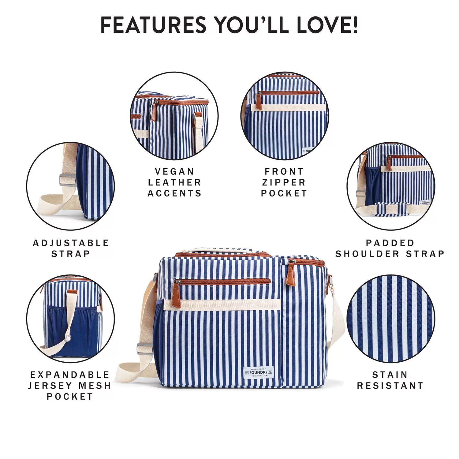 Medport 24 Can Soft-Sided Cooler with Flip-Top Door Dual Compartment, Blue White
