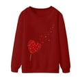 thumbnail image 4 of Clearance Oversized Crewneck Sweatshirt Women Women's Fashionable Round Neck Casual Valentine's Day Love Printed Long Sleeved Top Sweatshirt, 4 of 4