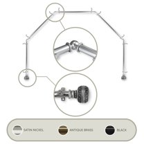 Ornament 13/16 5-Sided Bay Window Curtain Rod - Satin Nickel