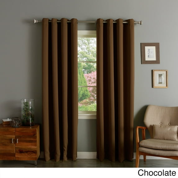 Aurora Home Solid Grommet Top Thermal Insulated 108-inch Blackout Curtain Panel Pair