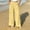 Yellow, variant on Olyvenn Women's Plus Size Linen Wide Leg Pants, High Waist Side Tie Design, Breathable Loose Summer Casual Vacation Trousers Yellow XL