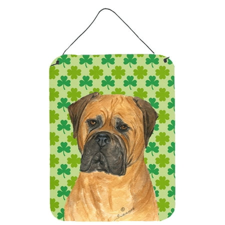 Bullmastiff St. Patricks Day Shamrock Portrait Wall or Door Hanging Prints