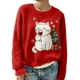 thumbnail image 4 of Christmas Sweatshirts for Women Christmas Snowman Long Sleeve Flannel Pullover Shirt Xmas Tops, 4 of 4