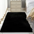 thumbnail image 4 of Tanuse Soft Fluffy Area Rug Modern Bedroom Carpet Non-Slip Noise Reducing Floor Mat for Kids Room Nursery Dorm Living Room Easy Clean Black 2'X3' Rug 1 Rug 60X90Cm, 4 of 7