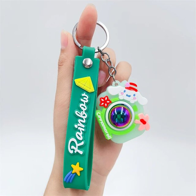 LLavero de silicona de Anime Sanrio, colgante de Hello Kitty, My Melody, Pompón, Purin, Cinnamoroll, Kuromi, adornos para parejas
