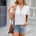 thumbnail image 5 of cotton shirts for women casual summer v neck tops, 5 of 7