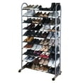 thumbnail image 5 of Simplify 10 Tier Space Saving Mobile 40 Pair Shoe Rack, Plastic and Metal, Gray, 5 of 8