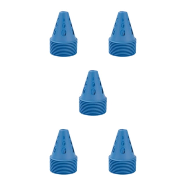Transemion Pile de Patinage à Roulettes 10 Pcs, Rapide à Installer et Facile à Ranger, Creuse, Coupe-Vent, Bleue, Ensemble de 5