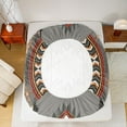 thumbnail image 5 of Homewish Western Boho Aztec Twin Sheet Sets for Men, Rustic Mandala Hippie Twin Fitted Sheet, Grey Brown Abstract Flat Sheet, Super Cozy Room Decor, 3 Pieces, 5 of 7
