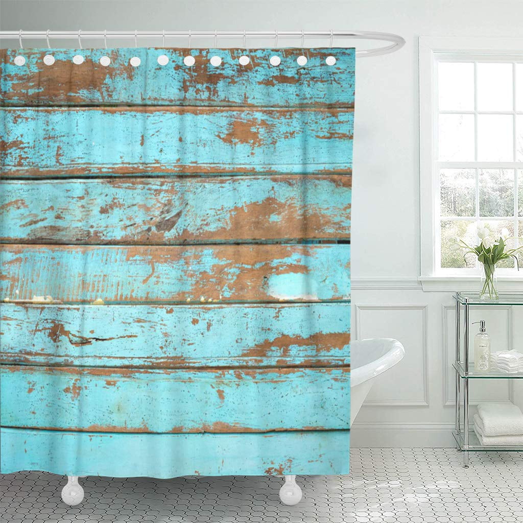 KSADK Teal Turquoise Vintage Beach Wood Old Weathered Wooden Plank in
