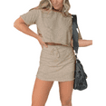 thumbnail image 7 of LYMAYTER Women Summer Outfits Casual Short Skirt Matching Sets for S-3XL Fashion Short Sleeve Suit, 7 of 7
