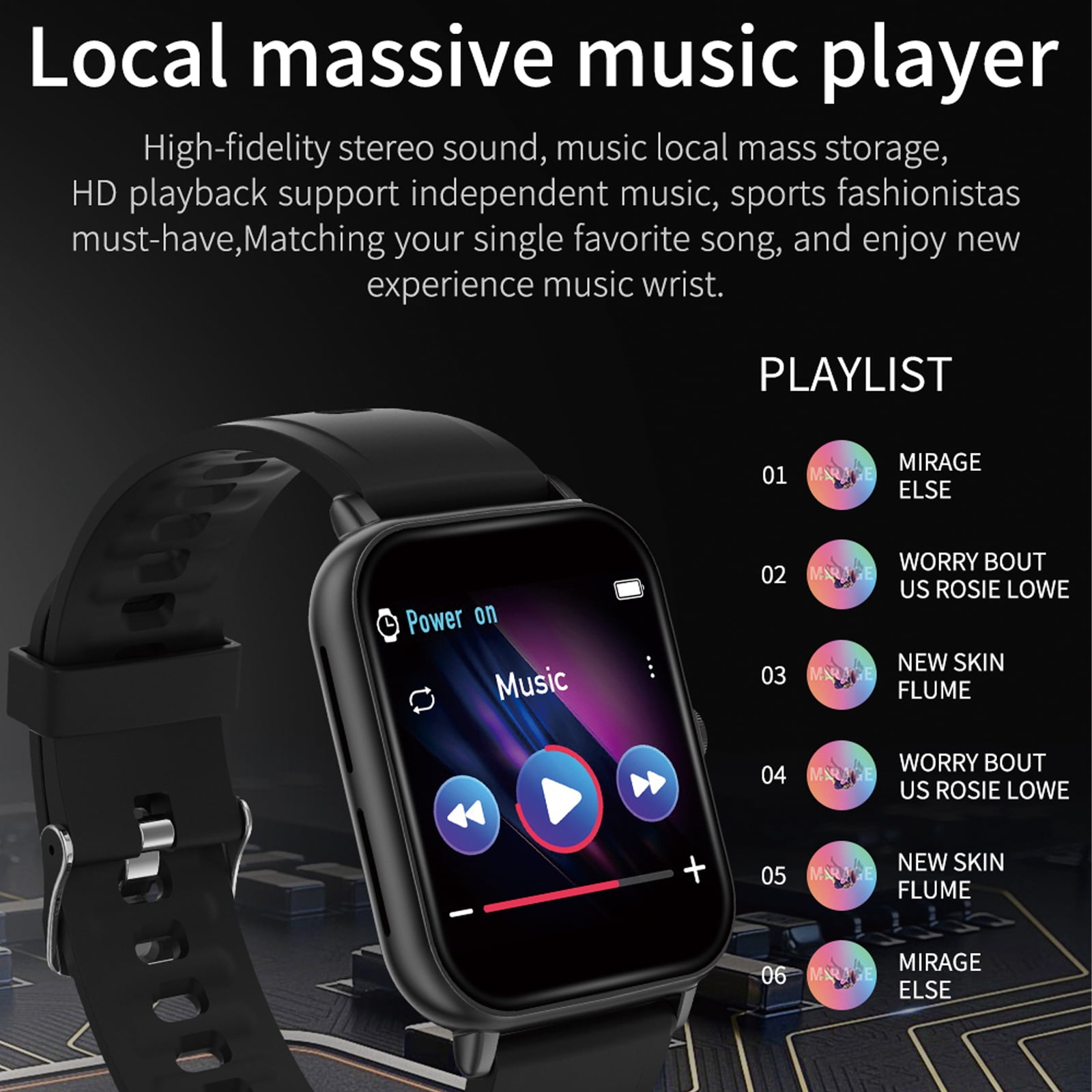 Amdohai A20 Pro Smart Sports Watch 1.69 Ips Full Touch Screen Bt Call Local Massive Music Body Temperature Monitor Long Standby Split Screen Task In