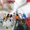 thumbnail image 3 of Multicolor Birds on a Wire High Stained Glass Suncatcher Window Panel, Bird Series Art Ornaments Pendant, Hanging for Windows Doors Home Decoration and Gifts, 3 of 7