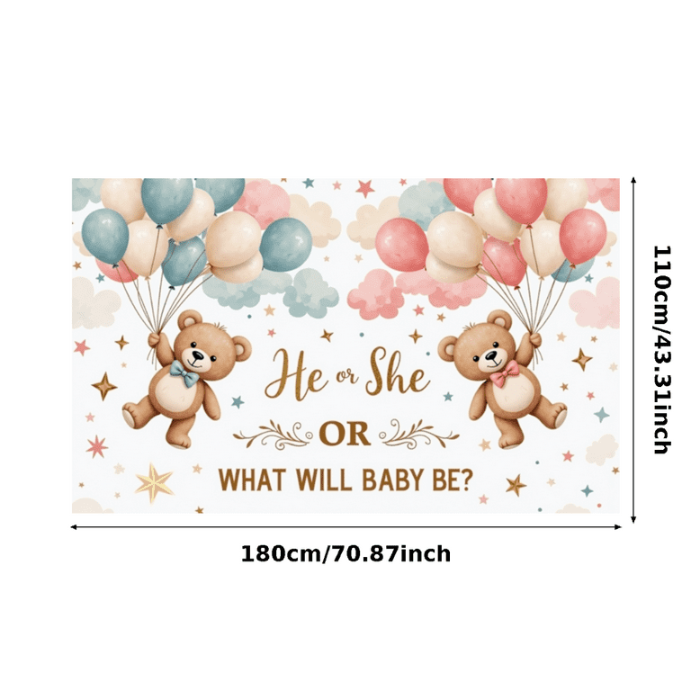 24 Inch Bear Balloons - Teddy Bear Foil Balloons For Baby Shower & Birthday Parties