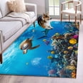 thumbnail image 2 of Summer Marine Life Rectangle&nbsp;Area Rug&nbsp;4x6 ft Modern Turtle Shark Coral Fish Washable Rugs for Living Room, Non Slip Soft Carpet for Bedroom Entryway Dining Room, 2 of 9