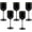 Black with Gold Rim, variant on PLASTICPRO 12 Oz Plastic Wine Glasses 5-Pc Disposable Wine Glasses Drinking Set