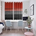 thumbnail image 5 of Red Gray Black Kitchen Curtains 72 Inch Length, Vintage Country Gradient Wooden Grain Grommet Top Bedroom Living Room Curtains, Light Filtering Cafe Curtain Drapes 2 Panels Set 104''x72'', 5 of 9