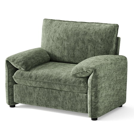 ROGALIS 42" Accent Chair with Padded Arms,Modern Oversized Chairs for Living Room,Chenille Comfy Armchair,Green
