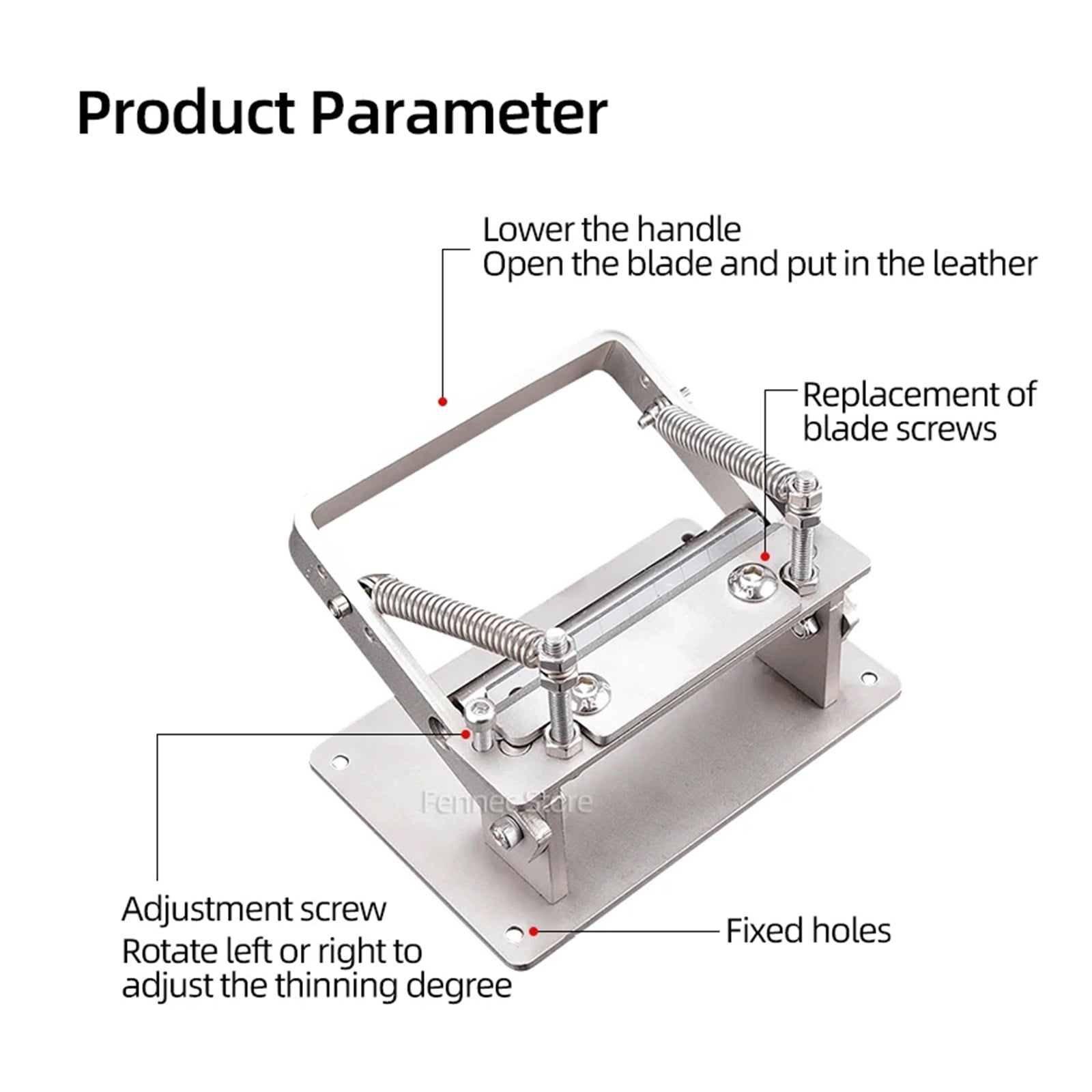 Manual Leather Peeler Stainless DIY Leather Strips Belt Manual Cowhide Leather Splitter Machine Cutting Peeler Roller Tool ,Power Tools