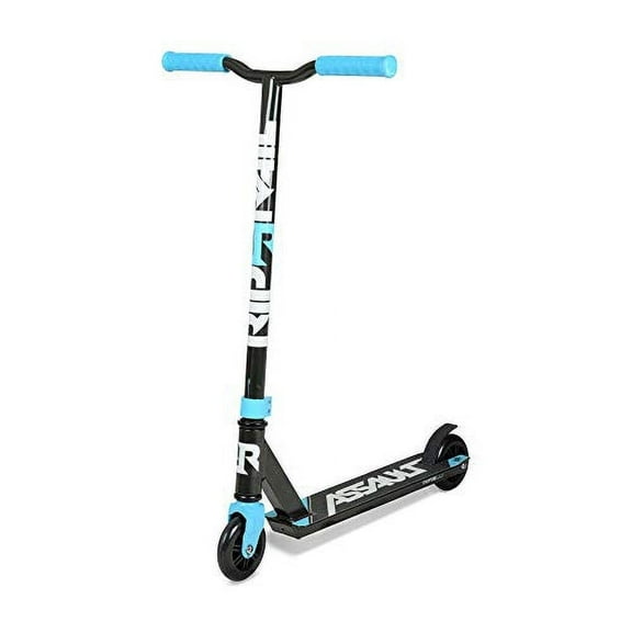 RIPRAIL Assault Stunt Scooter Finished in Black/Blue with Alloy Deck and ABEC-7 Bearings