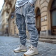 thumbnail image 2 of MKHSQHDG Male Pants Men's Relaxed Straight Sanded Carpenter Jean S, 2 of 9