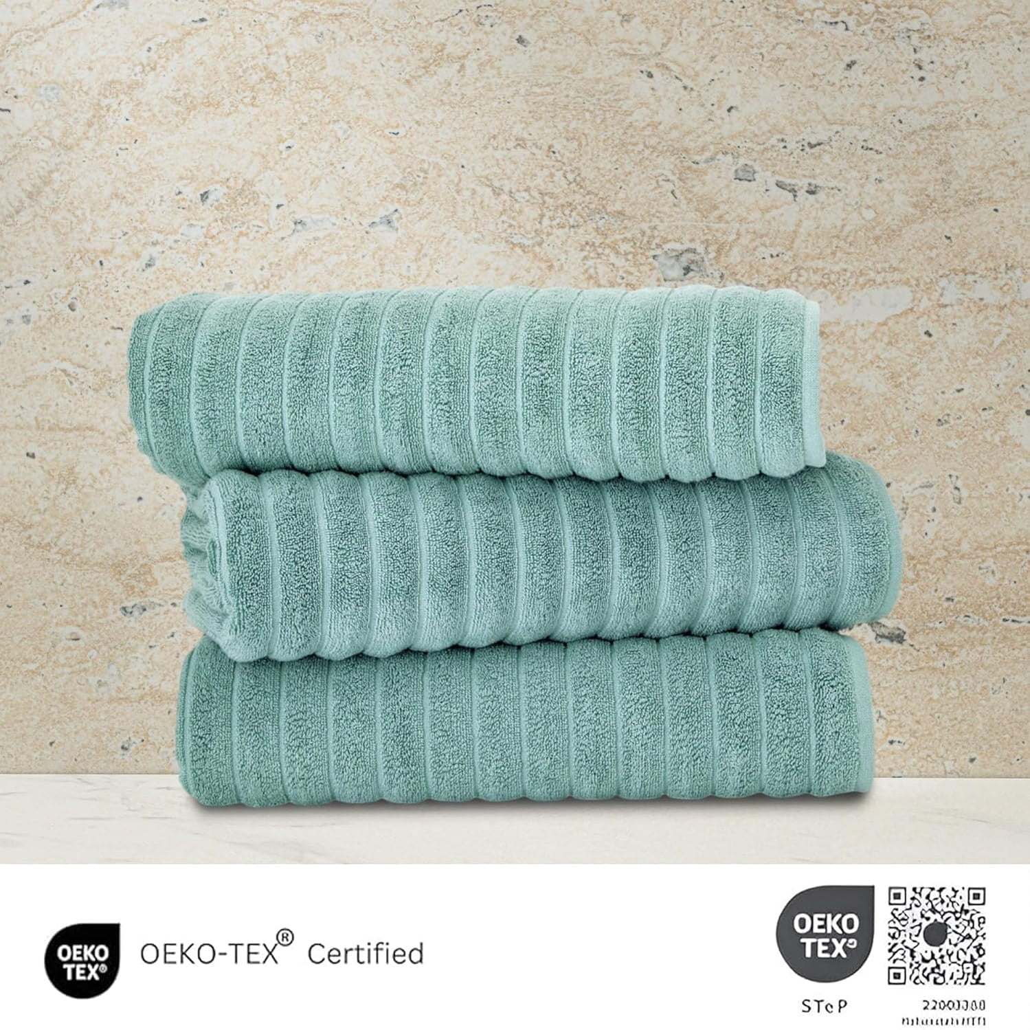 Maxima Extra Large Soft Size Turkish Cotton Bath Sheets Plush Ribbed Set of 3 40x65 inches Grey Walmart