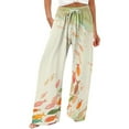 thumbnail image 2 of Wide Leg Palazzo Pants for Women Elastic Waist Wide Leg Relaxed Fit Casual Trousers with Drawstring, 2 of 5
