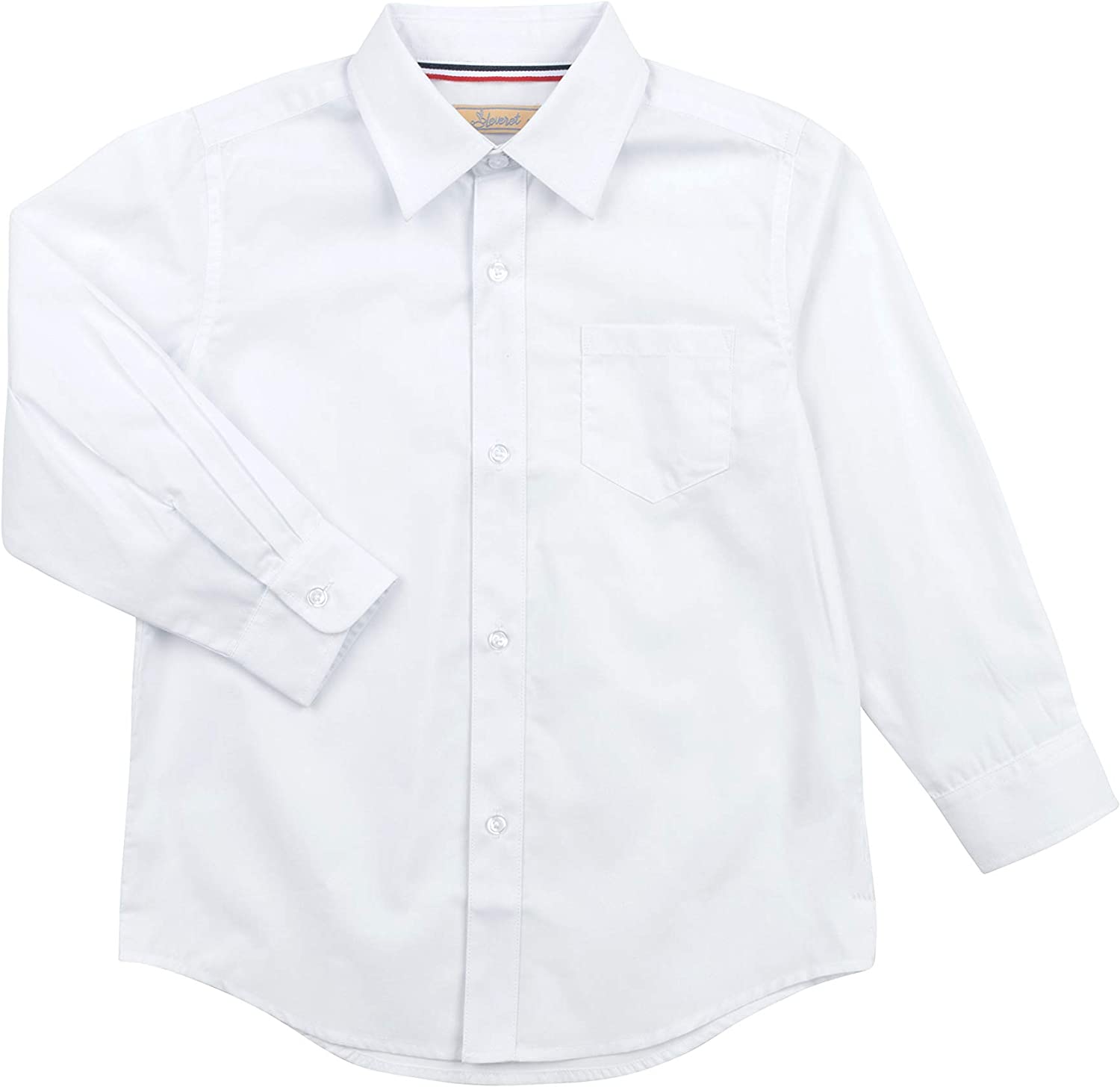Leveret Kids & Toddler Boys Long Sleeve Uniform Cotton Dress Shirt Variety of Colors (Size 2-14 Years) (White, 3 Years) - image 3 of 3