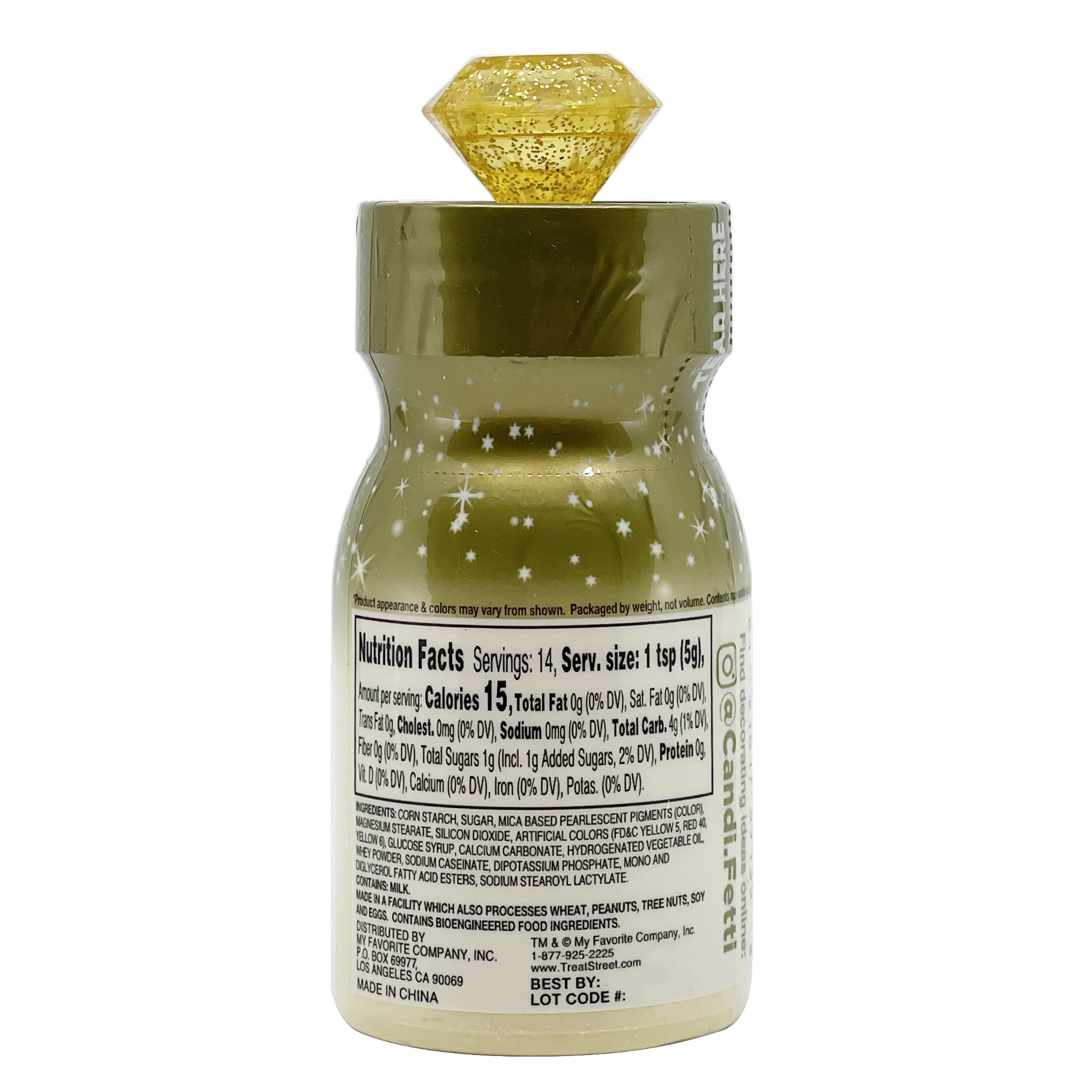 (3 pack) CandiFetti Gold Edible Sparkle Dust, 2.47 oz